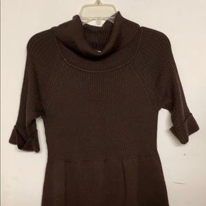 New Ann Taylor Loft Brown Turtleneck Sweater Dress